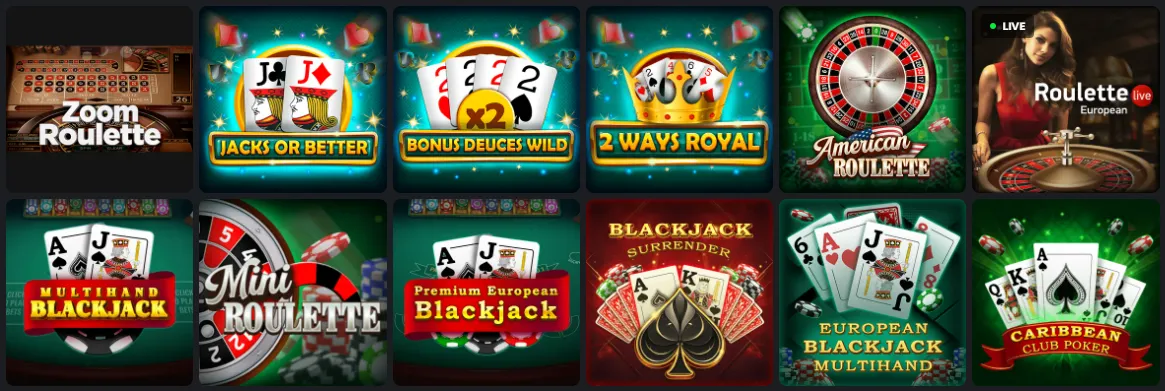 1red casino table games